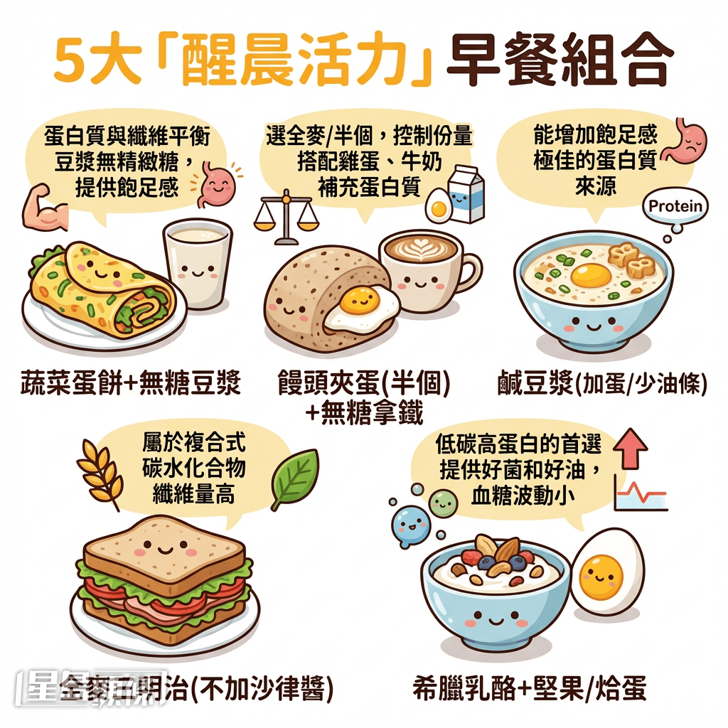 5大「醒晨活力」早餐组合