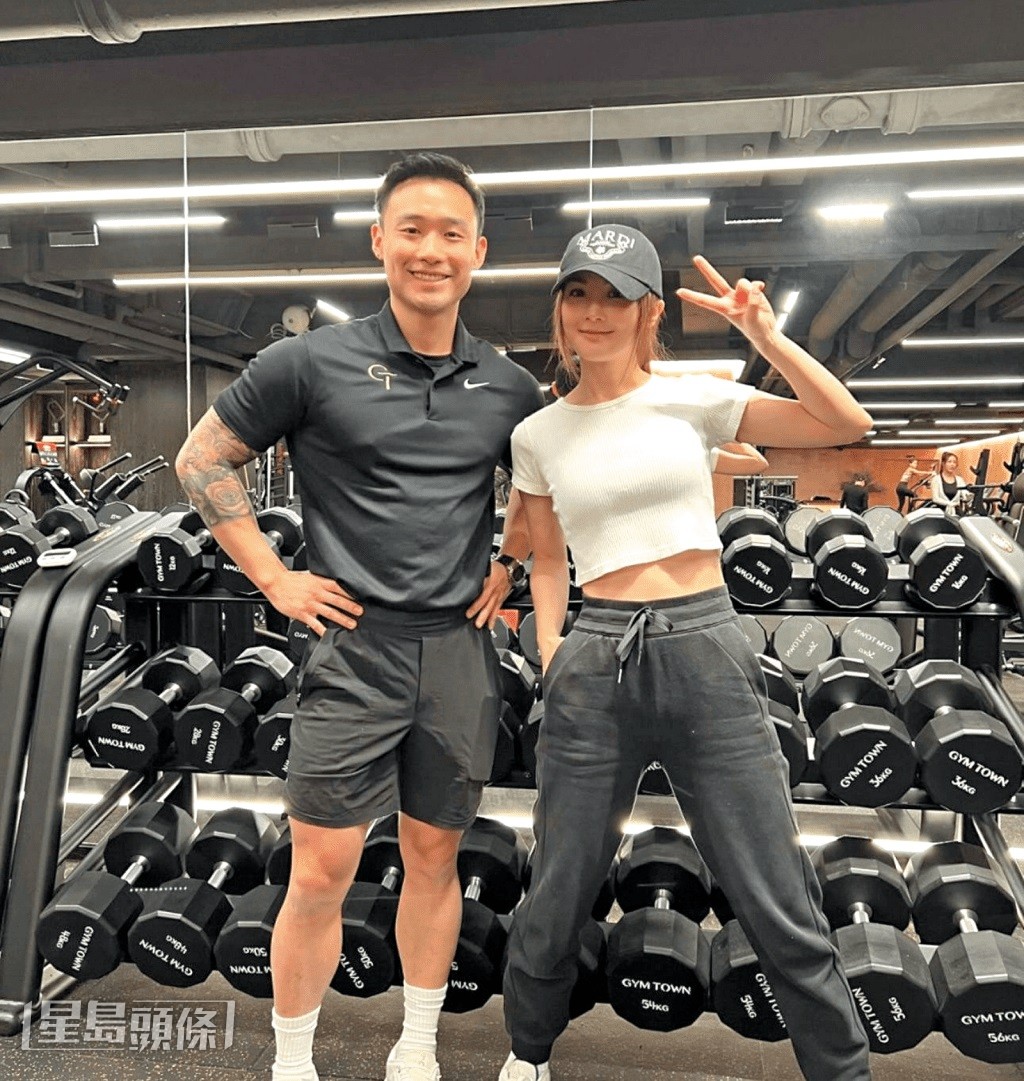 阿Sa昨日大方認愛健身教練。