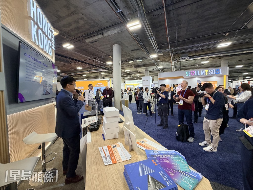 初創企業在現場舉辦產品簡介會。( 郭詠欣攝 )