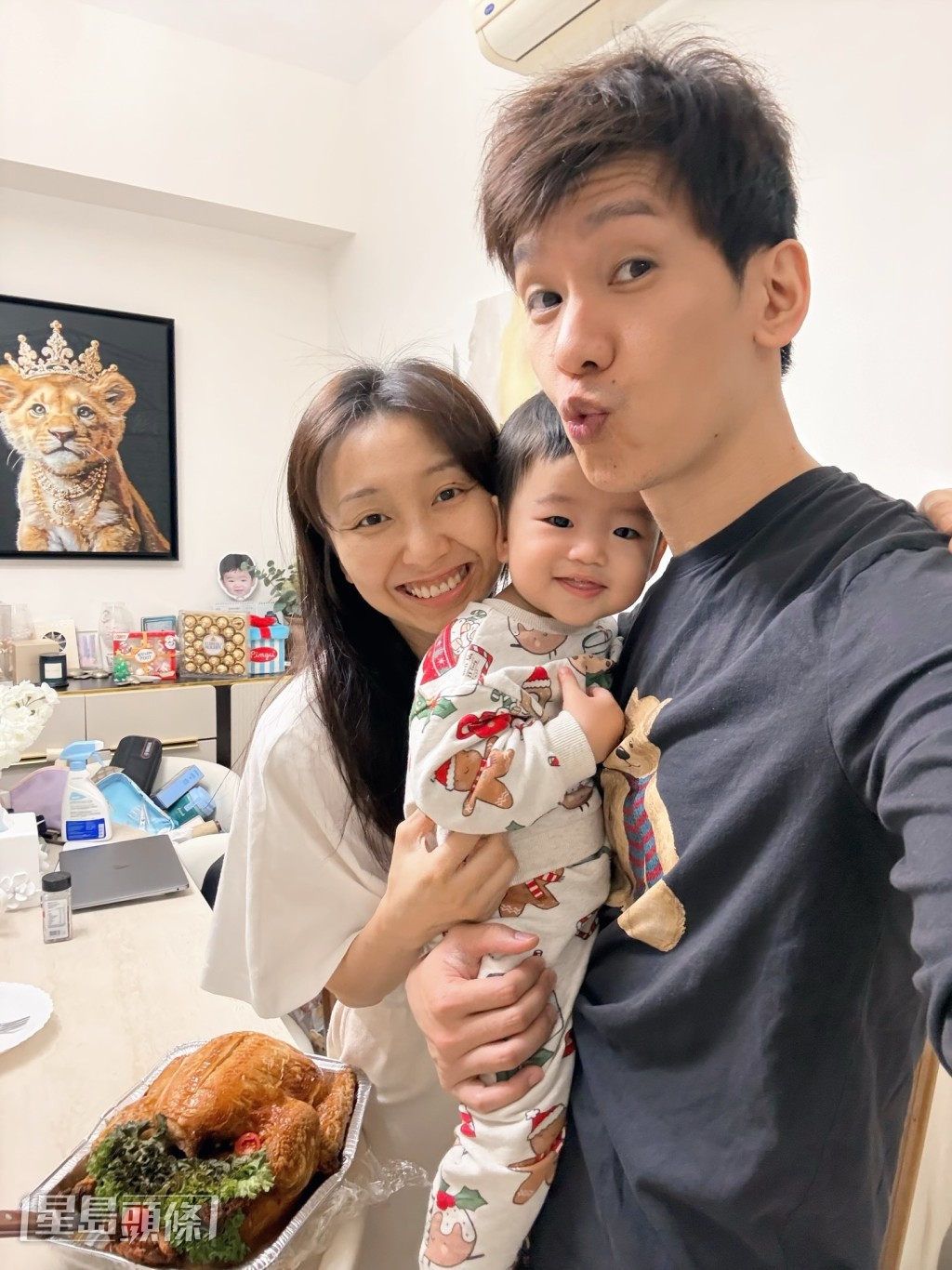 他指兒子已16個月大，雖然照顧孩子一定累，但現在已習慣。