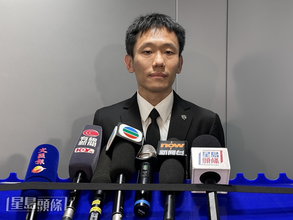 有組織罪案及三合會調查科總督察劉浩德。梁國峰攝 有組織罪案及三合會調查科總督察劉浩德。梁國峰攝