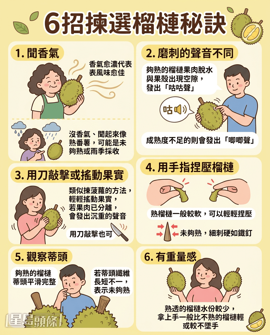 6招拣选榴梿秘诀