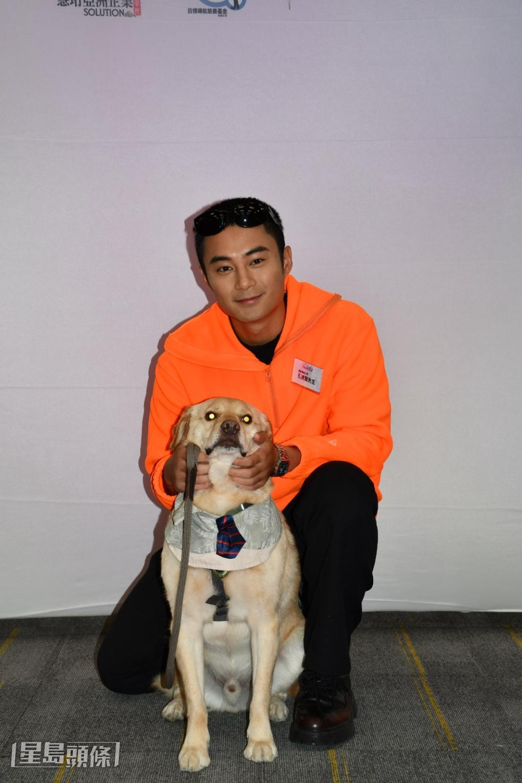 他指狗狗真的很乖。