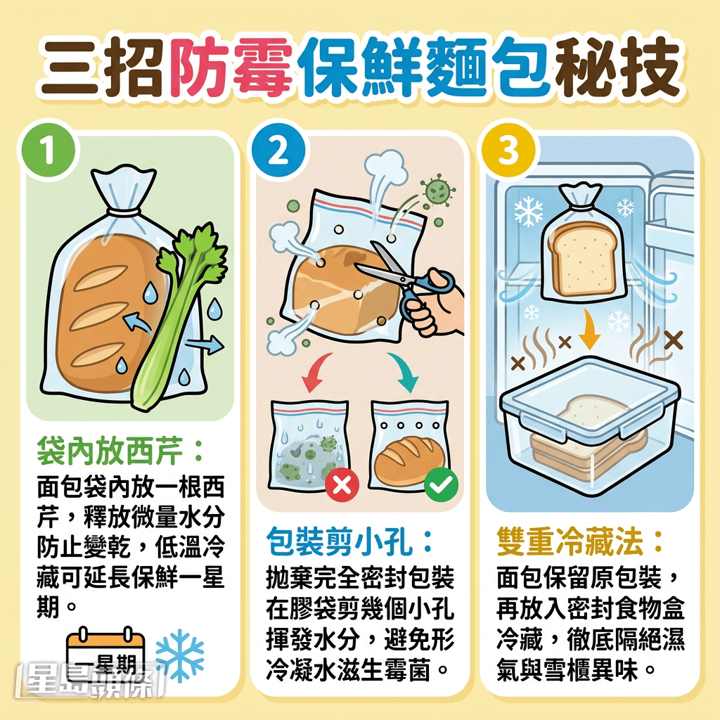 三招防霉保鮮麵包秘技