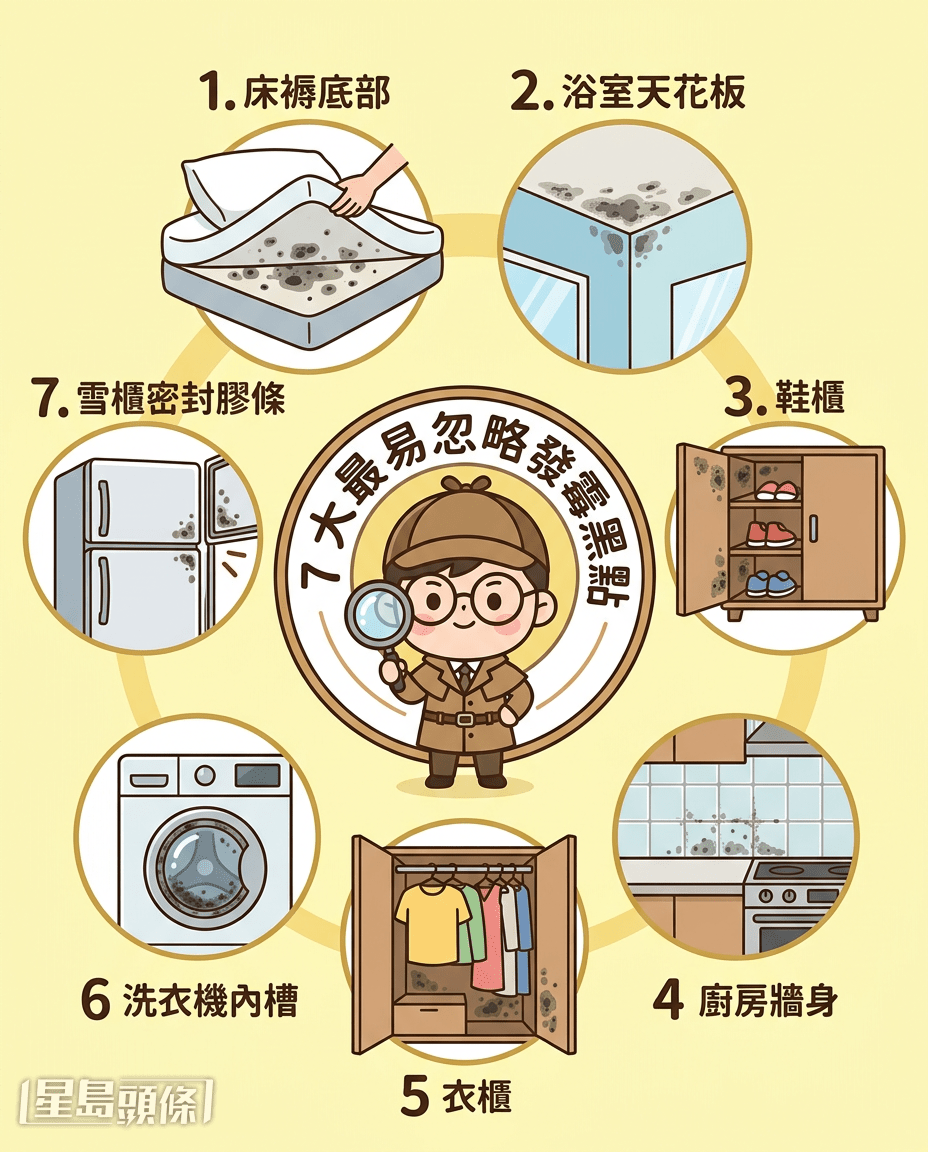 要注意「7大最易忽略發霉黑點」!