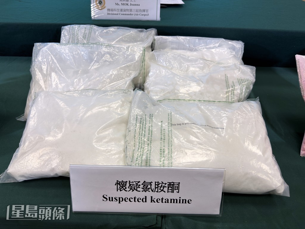 海關檢獲懷疑毒品。梁國峰攝