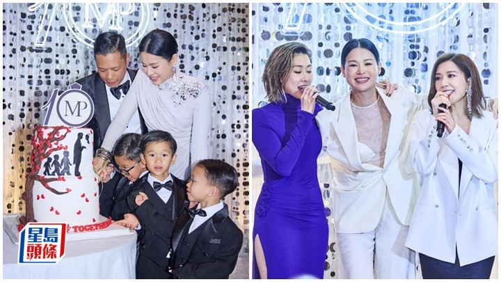 胡杏兒李乘德結婚10周年派對星光熠熠  喱士透視裝上陣晒性感  一家五口齊切蛋糕晒溫馨