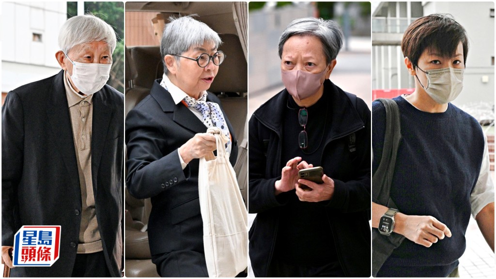 左起陳日君、吳靄儀、何秀蘭、何韻詩今早到庭聽審，4人連同許寶強及施城威不服定罪提出上訴。蘇正謙攝