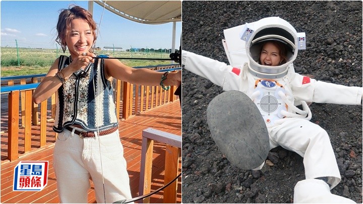 糖妹黃山怡暢遊大西北 化身太空航天員 大漠騎馬射箭不輸男兒漢