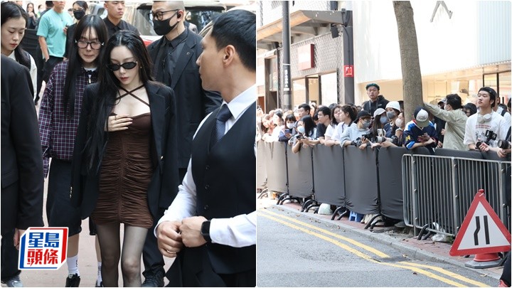 泰妍黑絲上陣現身銅鑼灣出活動  逾百粉絲店外守候興奮叫囂  