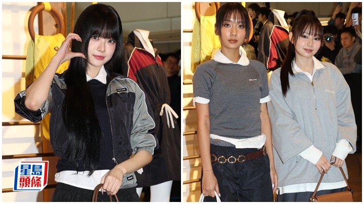 韓國女團LE SSERAFIM成員洪恩採、女團COLLAR成員邱彥筒(Marf)及許軼(Day)今日(13日)出席品牌期間限定店活動。