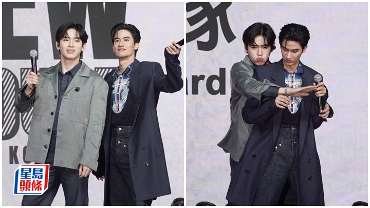 泰劇《深藍之吻》主角Tay、New， 昨晚（8日）在九展舉行《TayNew In The House Fan Meeting In HK 2024》。