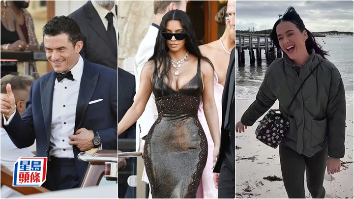 奧蘭多布林回復單身風騷出席富豪貝索斯婚禮 與Kim Kardashian親密交談疑似撻着 Katy Perry餵海鷗片似暗示「如飛鳥般自由」