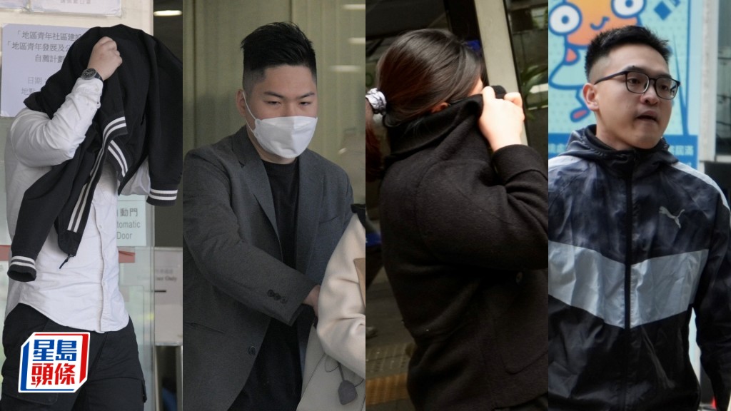 左起被告：陳家裕、林煒傑、盧彥樺及張皓翔 。資料圖片