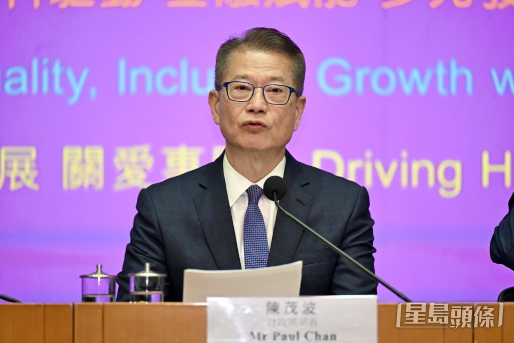 財政司司長陳茂波。劉駿軒攝 財政司司長陳茂波。劉駿軒攝