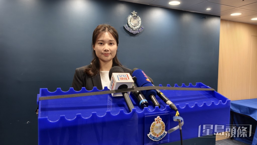 元朗警區刑事調查隊第十二隊高級督察陳敏熹交代案情。 元朗警區刑事調查隊第十二隊高級督察陳敏熹交代案情。
