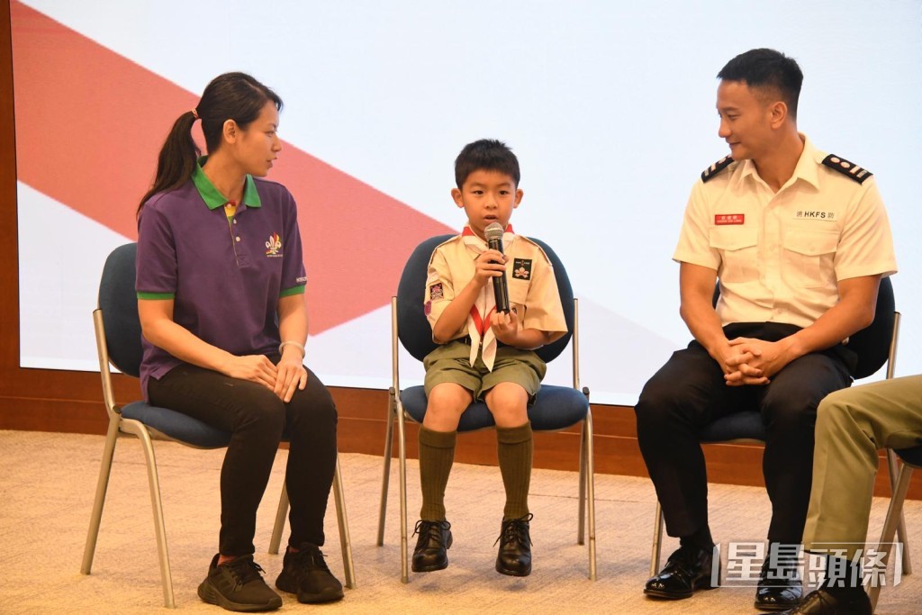 朱姓童軍認為參與計劃後令他學識救人救自己。楊偉亨攝