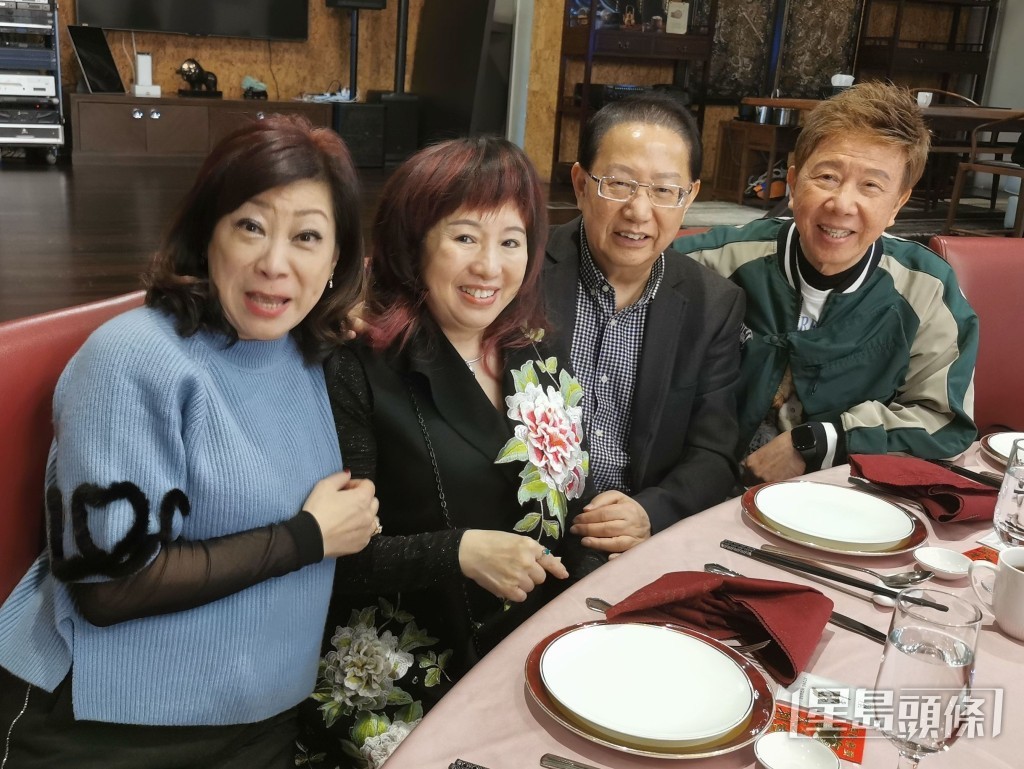 尹光及劉家豪夫婦聚頭。