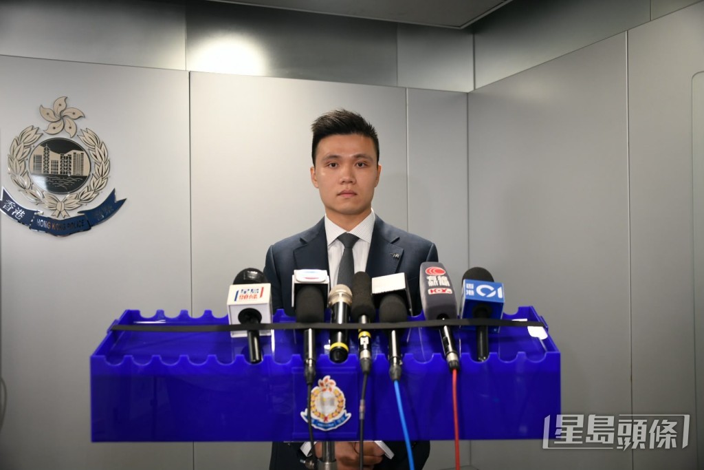 警方毒品調查科行動組高級督察陳力豪講述案情。楊偉亨攝 警方毒品調查科行動組高級督察陳力豪講述案情。楊偉亨攝