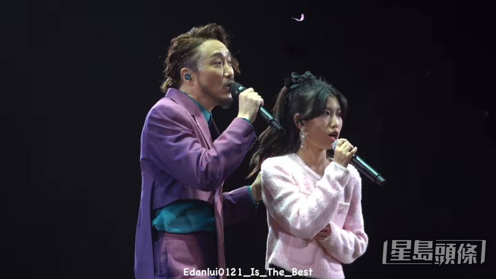 由Edan歌迷拍攝的影片可見,Emma唱歌時不忘與台下觀眾互動。(「edanlui0121_is_the_best」IG圖片) 由Edan歌迷拍攝的影片可見,Emma唱歌時不忘與台下觀眾互動。(「edanlui0121_is_the_best」IG圖片)