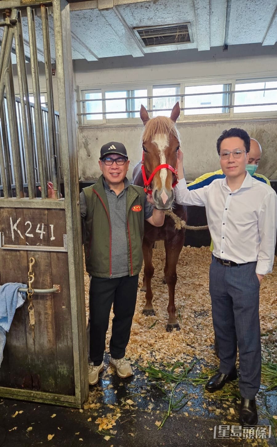 譚健業入倉探望新馬。