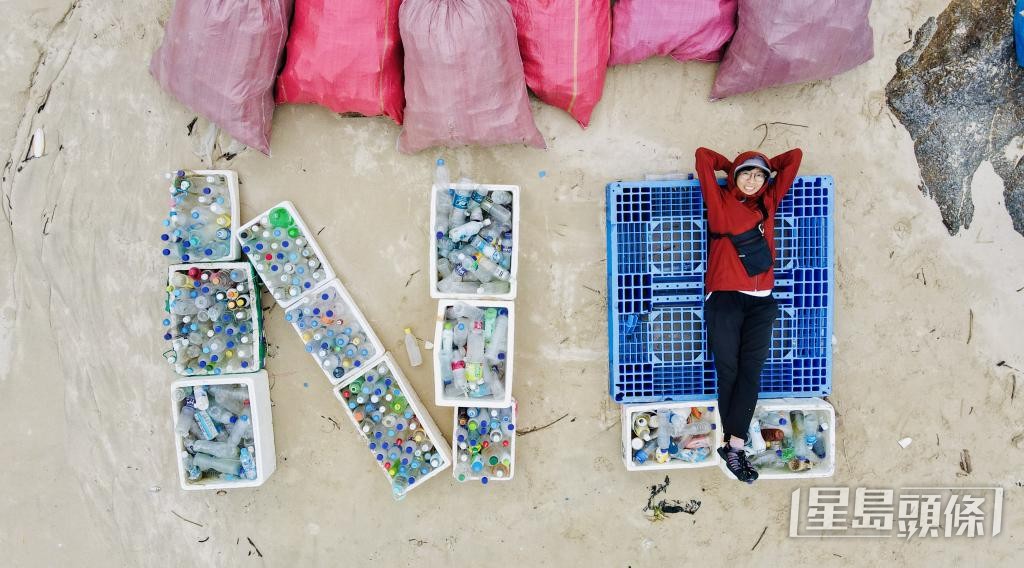 杨婷逢周四都会前往不同海滩捡拾及记录海洋垃圾。 受访者提供