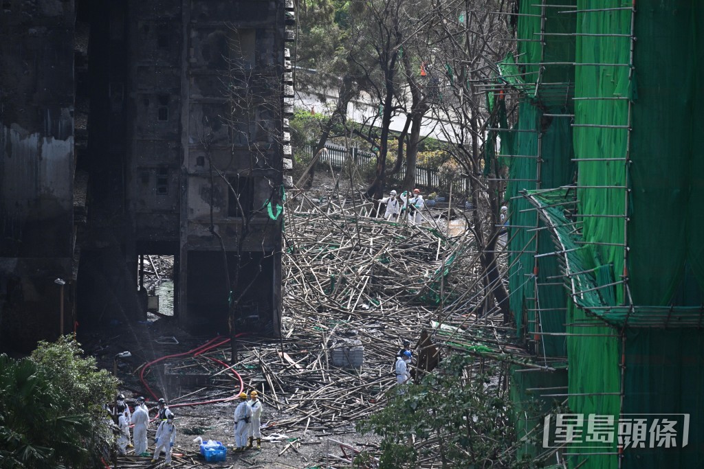 火場內竹枝滿地。蘇正謙攝