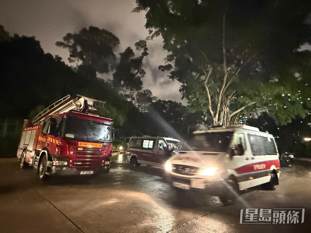 搜救人員冒雨上獅子山尋找郭靄筠。 搜救人員冒雨上獅子山尋找郭靄筠。