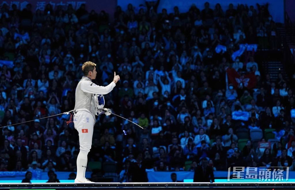 男子花劍團代表之一的張家朗。吳艷玲攝