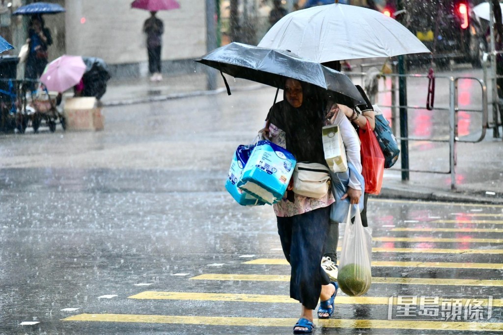 黑雨警告讯号现在生效。卢江球摄 黑雨警告讯号现在生效。卢江球摄