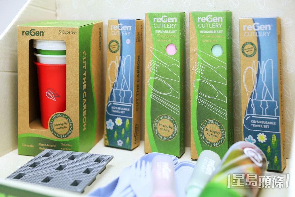 她表示希望透過生產含植物基物料的家庭產品,將環保概念融入市民日常生活。何家豪攝 她表示希望透過生產含植物基物料的家庭產品,將環保概念融入市民日常生活。何家豪攝