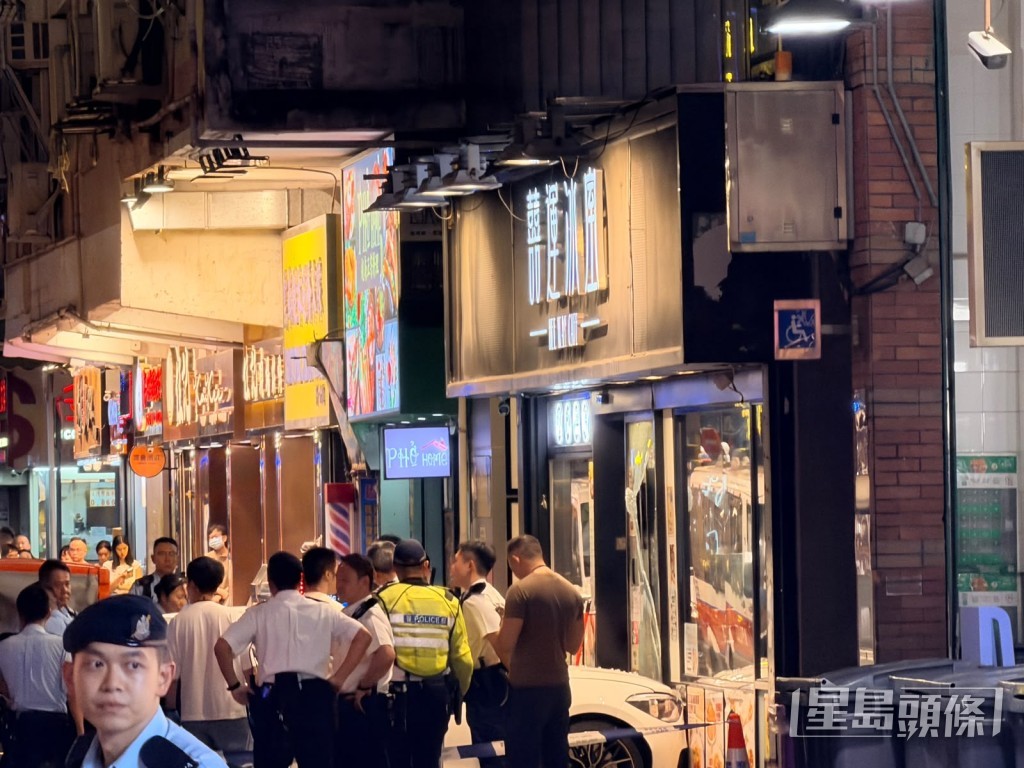 現場為旺角砵蘭街近山東街一間冰室。郭詠欣攝 現場為旺角砵蘭街近山東街一間冰室。郭詠欣攝