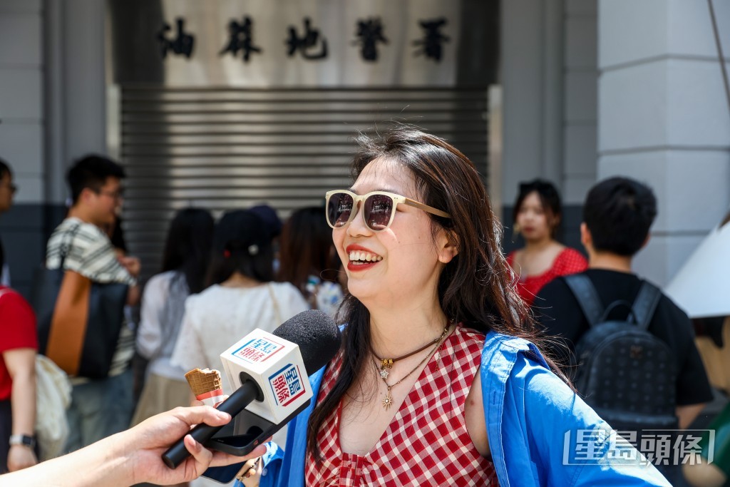 湖北旅客馮小姐指舊油麻地警署是許多港產片取景地,視覺衝突特別大。 湖北旅客馮小姐指舊油麻地警署是許多港產片取景地,視覺衝突特別大。