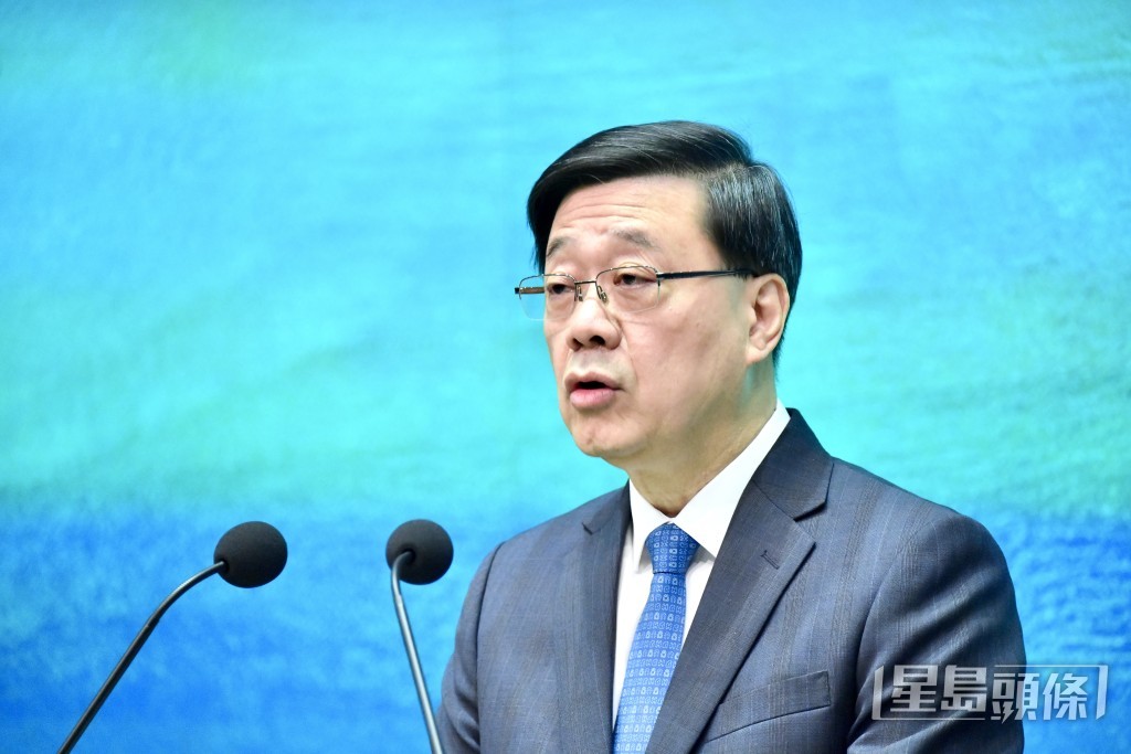 行政長官李家超。盧江球攝  行政長官李家超。盧江球攝
