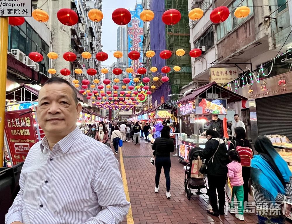 陳錦榮指近日接獲攤販查詢，了解廟街夜市是否繼續營運。