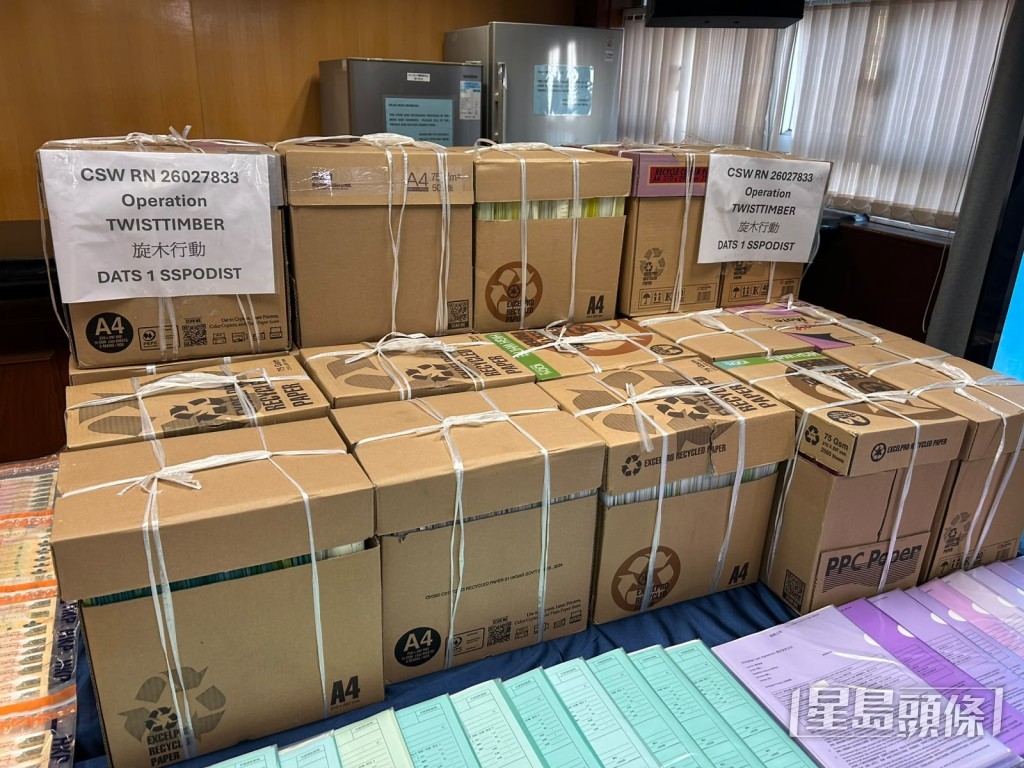 警方檢獲逾千份文件。