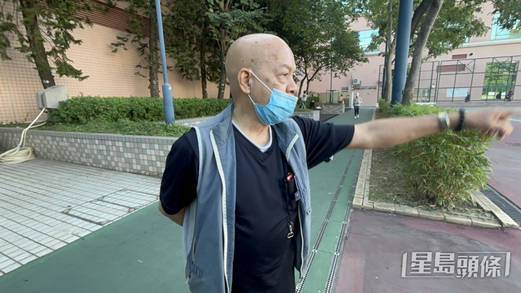 街坊葉先生對有人玩氣射BB彈直言「唔驚」。楊偉亨攝 街坊葉先生對有人玩氣射BB彈直言「唔驚」。楊偉亨攝