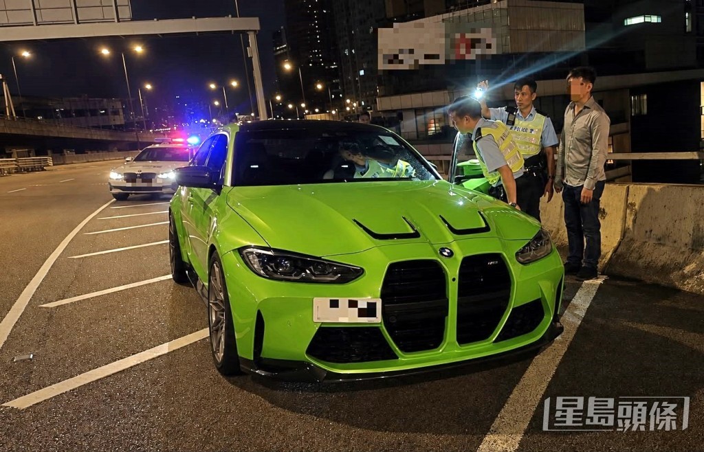 被成功追截的寶馬私家車。