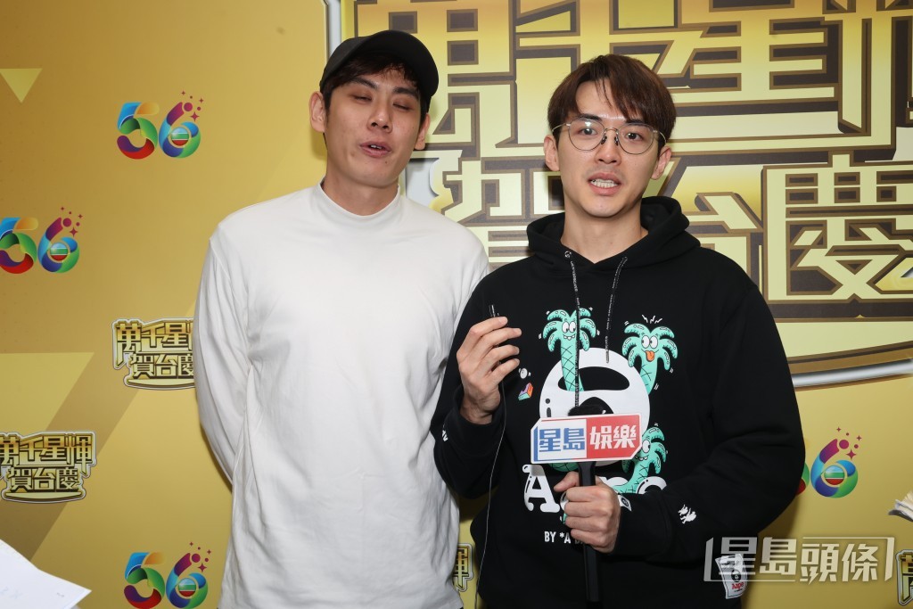 記者笑指阮浩棕可找緋聞女友何沛珈幫忙。 記者笑指阮浩棕可找緋聞女友何沛珈幫忙。