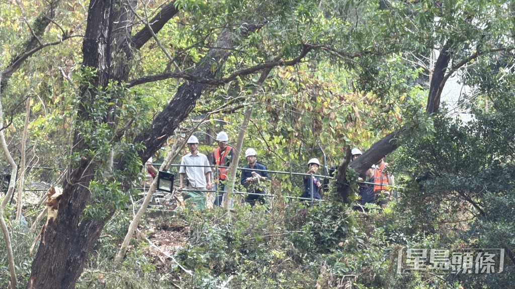 山坡上的天秤殘骸已移走。梁國峰攝 山坡上的天秤殘骸已移走。梁國峰攝