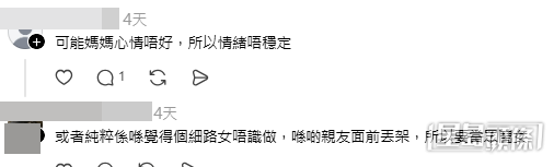 網民意見（帖文留言截圖）