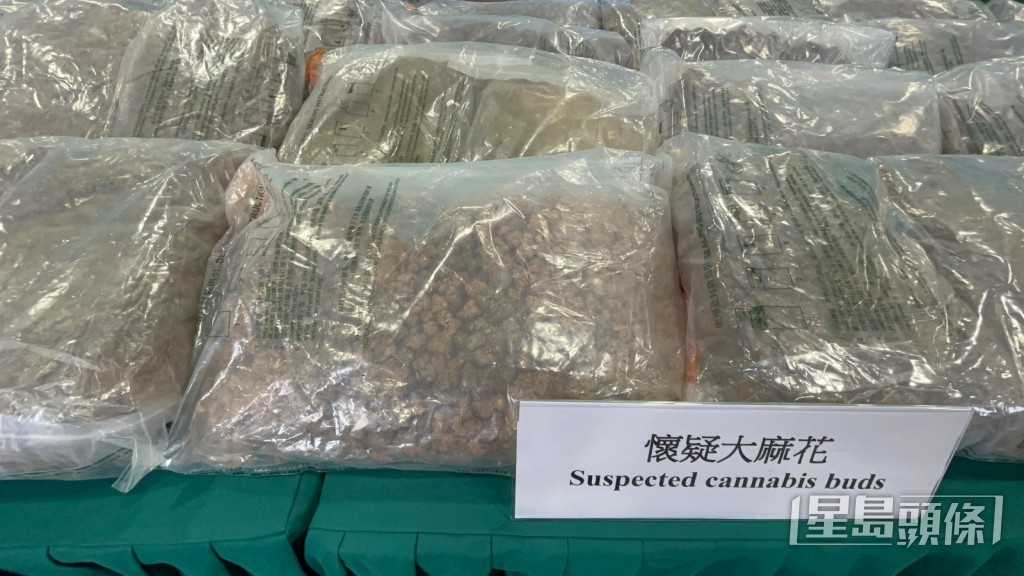海關展示檢獲的毒品。楊偉亨攝 海關展示檢獲的毒品。楊偉亨攝