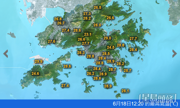 最高氣溫。天文台圖片 最高氣溫。天文台圖片