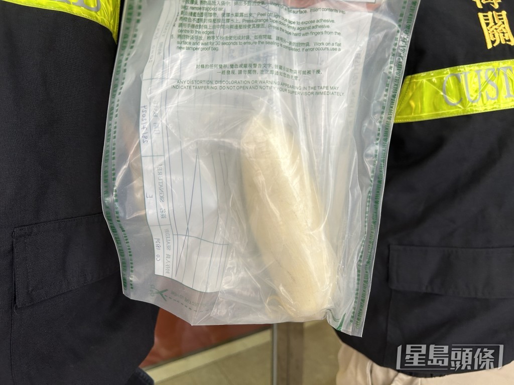 被捕女子將可卡因毒品塞在陰道內抵港欲過關不遂。林思明攝 被捕女子將可卡因毒品塞在陰道內抵港欲過關不遂。林思明攝