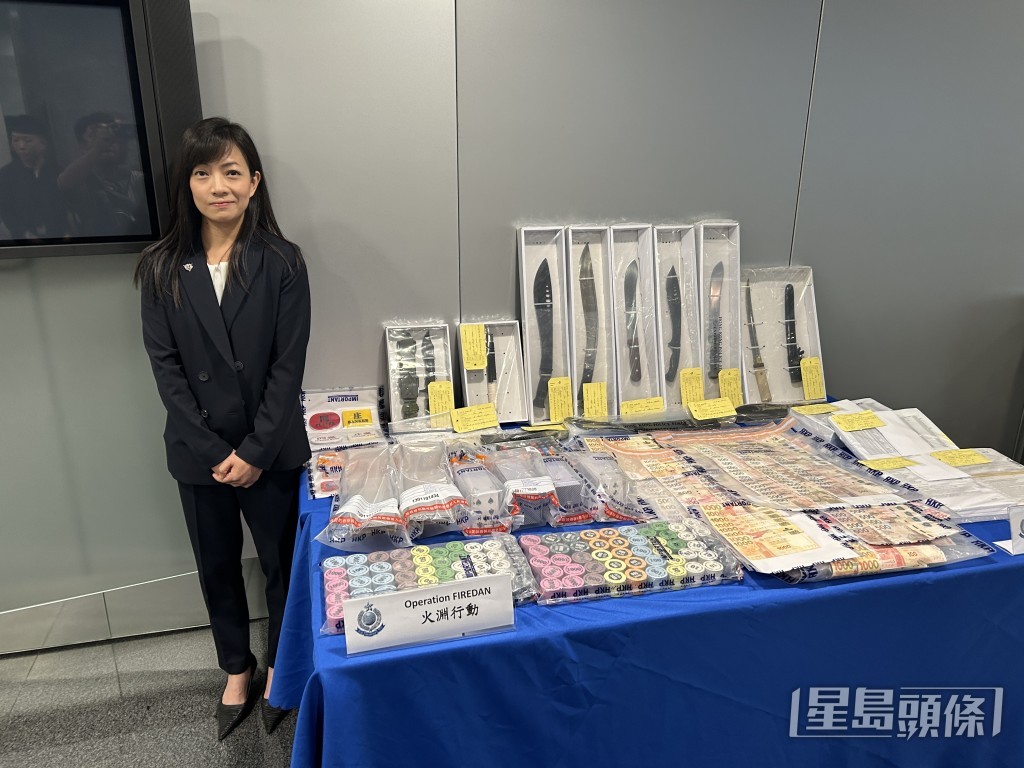 有組織罪案及三合會調查科警司陳仲欣講述案情。林思明攝 有組織罪案及三合會調查科警司陳仲欣講述案情。林思明攝