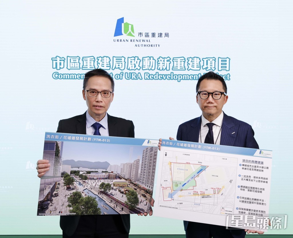 市建局前日宣布启动“洗衣街/花墟道重建计划”，项目位于旺角花墟道一带，涉及6个地盘，总面绩约29315平方米。资料图片