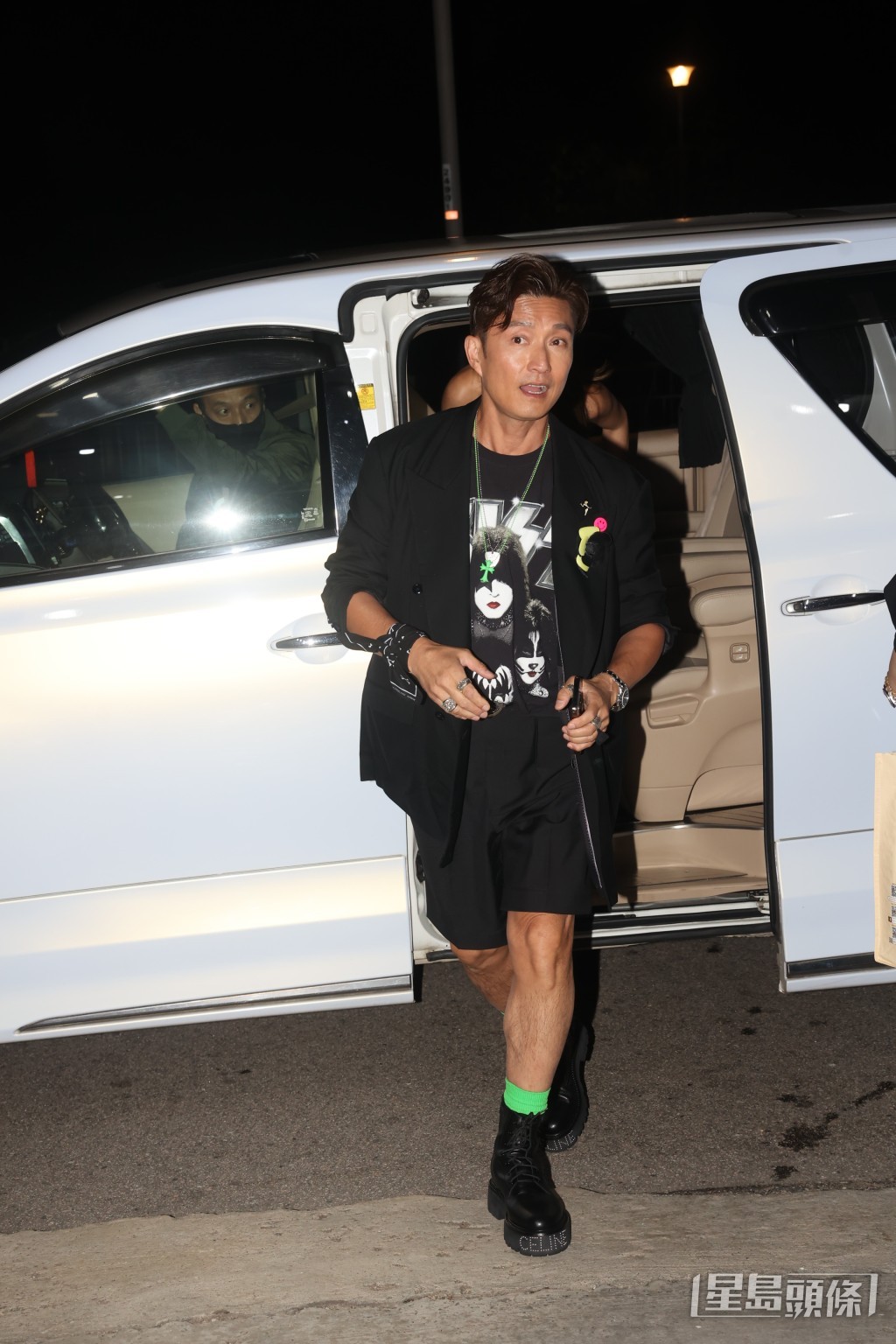 陳山聰與胡定欣結伴到場。 陳山聰與胡定欣結伴到場。