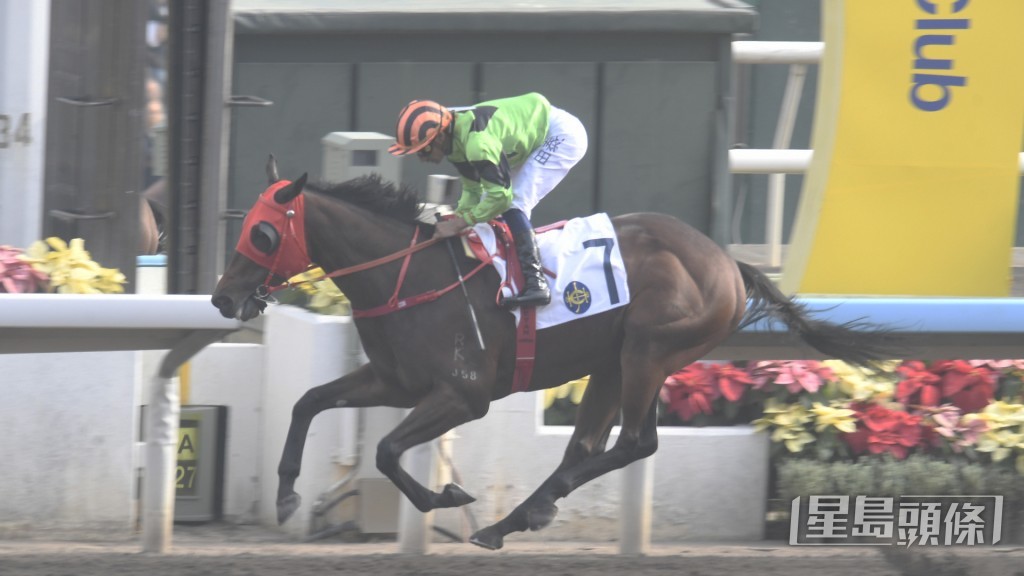「領創動力」早前在田泰安胯下贏得在港首場頭馬，上場再出亦順利連捷。