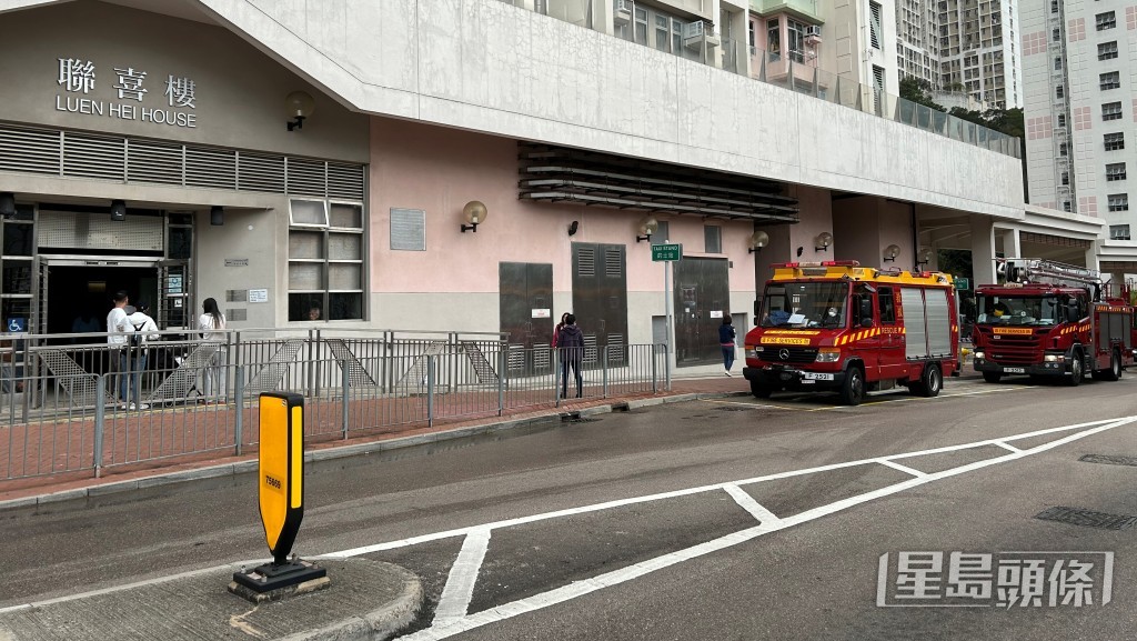 葵涌葵聯邨聯喜樓一單位發生火警，消防開喉撲救。林思明攝
