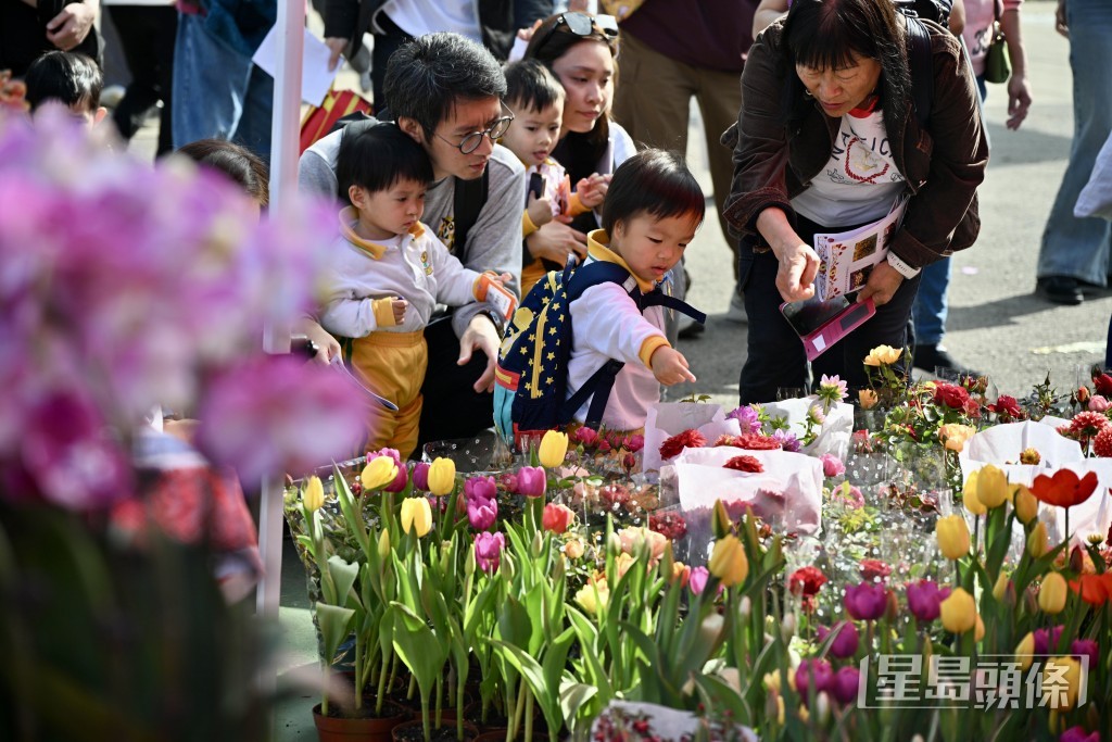不少攤檔前有人流聚集，氣氛熱鬧。